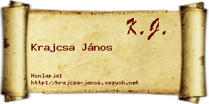 Krajcsa János névjegykártya